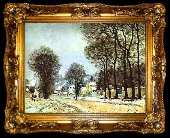 framed  Alfred Sisley Snow at Louveciennes, ta009-2
